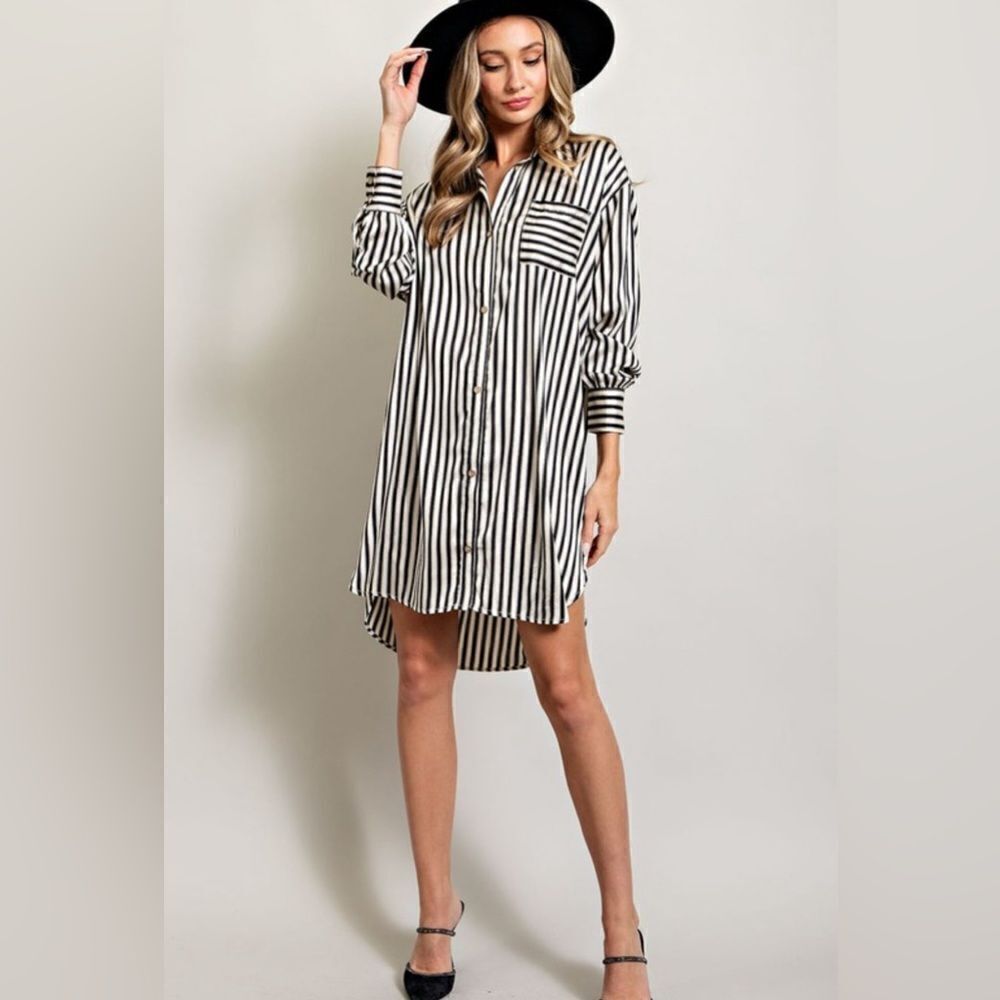 933. STRIPE SHIRT MINI DRESS - Picture 10 of 10